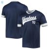 Mens Stitches Navygray New York Yankees Cooperstown Collection Vneck Team Color Jersey stylepulseusa 1