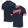 Mens Stitches Navyred Los Angeles Angels Cooperstown Collection Vneck Team Color Jersey stylepulseusa 1