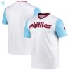 Mens Stitches White Philadelphia Phillies Cooperstown Collection Wordmark Vneck Jersey stylepulseusa 1