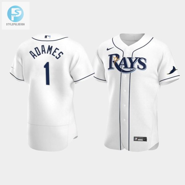 Mens Tampa Bay Rays 1 Willy Adames White Home Jersey stylepulseusa 1