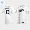 Mens Tampa Bay Rays 13 Manuel Margot White Home Jersey stylepulseusa 1