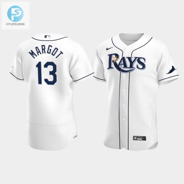 Mens Tampa Bay Rays 13 Manuel Margot White Home Jersey stylepulseusa 1