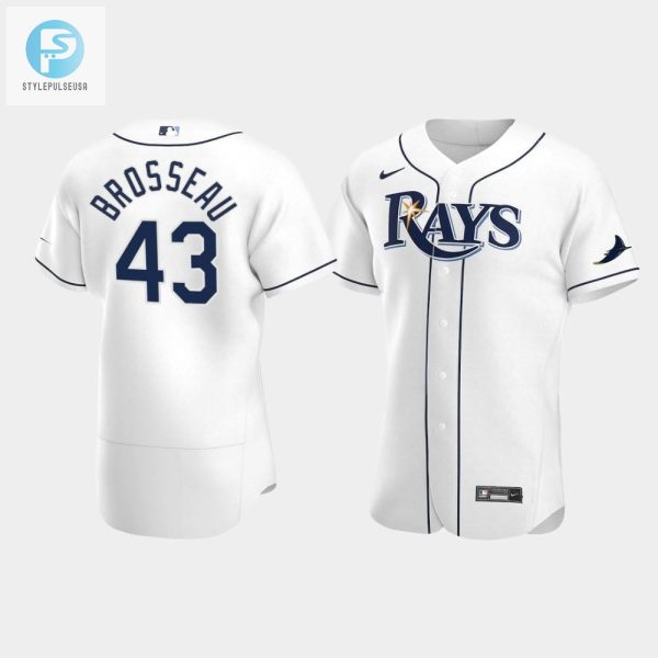 Mens Tampa Bay Rays 43 Mike Brosseau White Home Jersey stylepulseusa 1