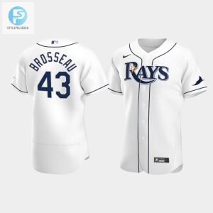 Mens Tampa Bay Rays 43 Mike Brosseau White Home Jersey stylepulseusa 1 1