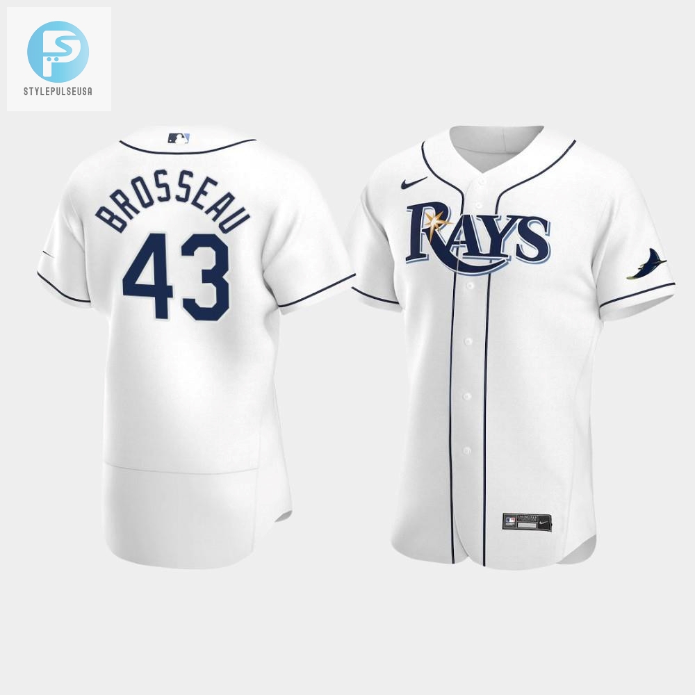 Mens Tampa Bay Rays 43 Mike Brosseau White Home Jersey 