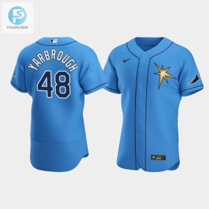 Mens Tampa Bay Rays 48 Ryan Yarbrough Light Blue Alternate Jersey stylepulseusa 1 1