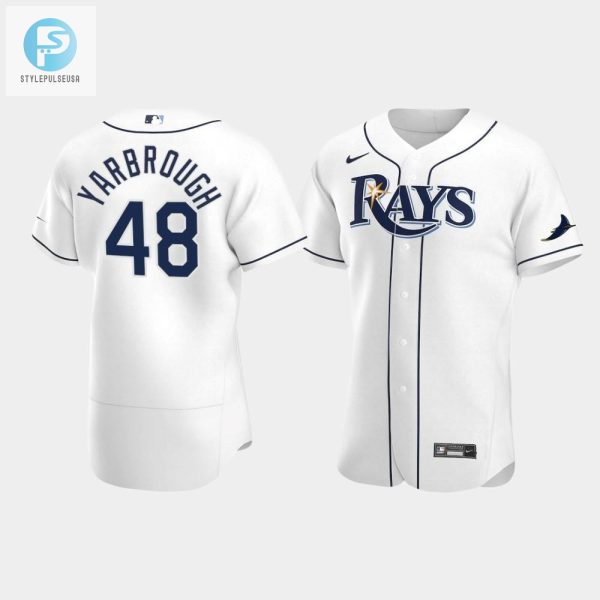 Mens Tampa Bay Rays 48 Ryan Yarbrough White Home Jersey stylepulseusa 1