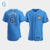 Mens Tampa Bay Rays 61 Josh Fleming Light Blue Alternate Jersey stylepulseusa 1