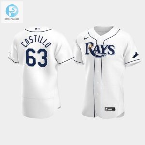 Mens Tampa Bay Rays 63 Diego Castillo White Home Jersey stylepulseusa 1 1