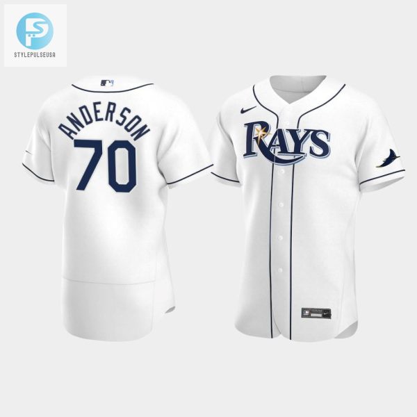 Mens Tampa Bay Rays 70 Nick Anderson White Home Jersey stylepulseusa 1