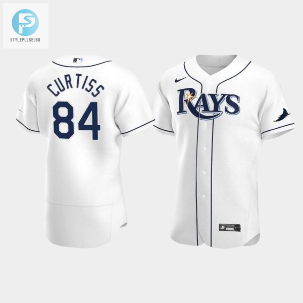 Mens Tampa Bay Rays 84 John Curtiss White Home Jersey stylepulseusa 1 1