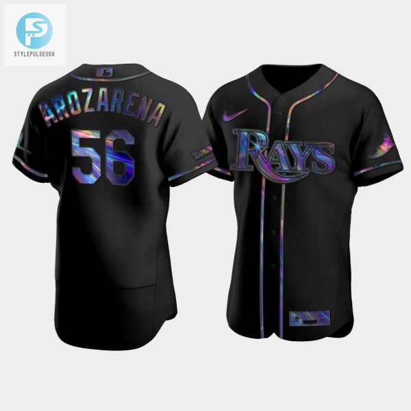 Mens Tampa Bay Rays Randy Arozarena 56 Black Holographic Golden Edition Jersey stylepulseusa 1