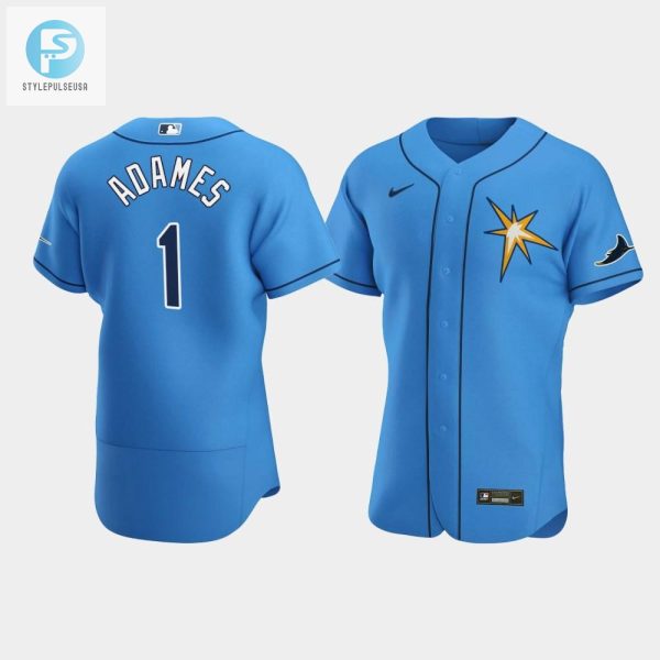 Mens Tampa Bay Rays Willy Adames 1 Light Blue Alternate Jersey stylepulseusa 1