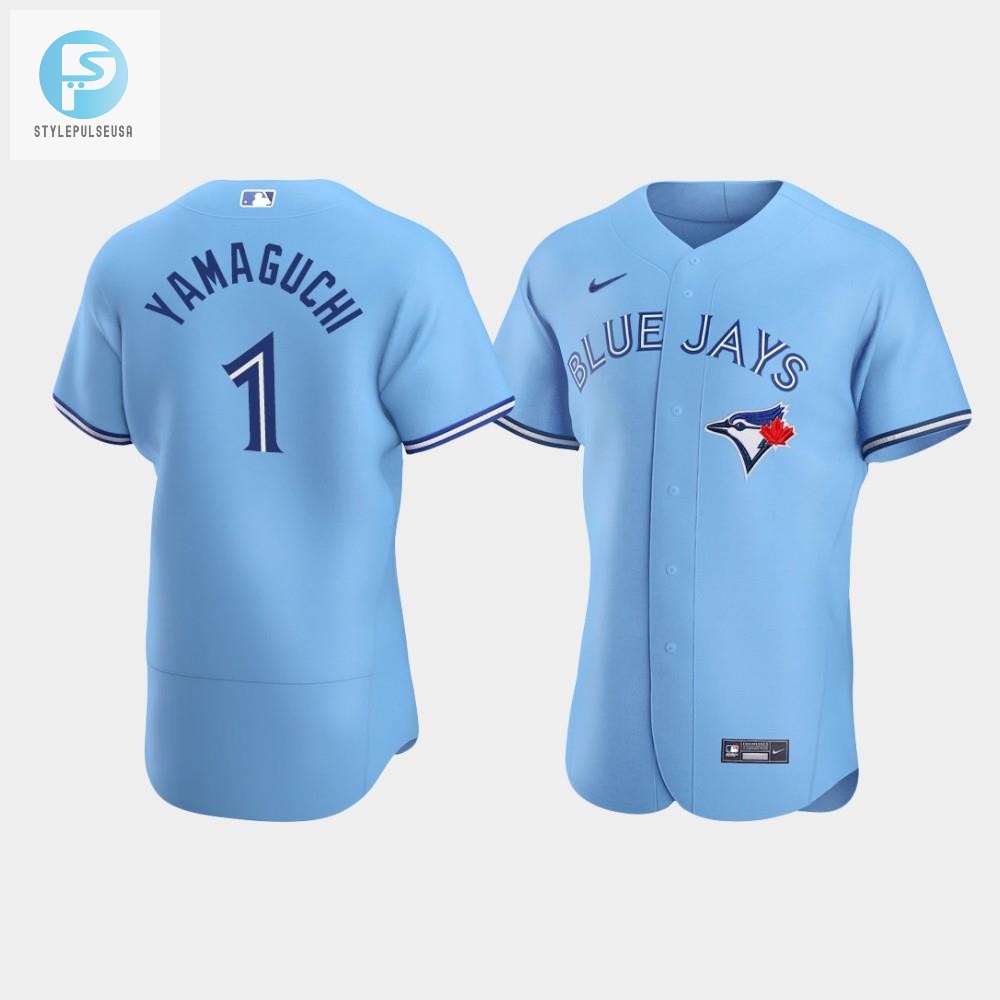 Mens Toronto Blue Jays 1 Shun Yamaguchi Powder Blue Alternate Jersey 