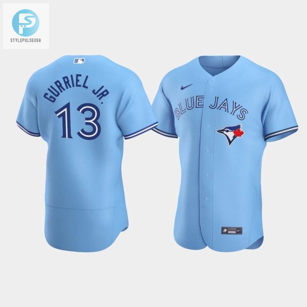 Mens Toronto Blue Jays 13 Lourdes Gurriel Jr. Blue Alternate Jersey stylepulseusa 1