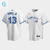 Mens Toronto Blue Jays 13 Lourdes Gurriel Jr. White Home Jersey stylepulseusa 1