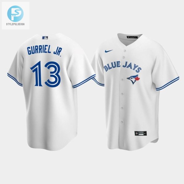 Mens Toronto Blue Jays 13 Lourdes Gurriel Jr. White Home Jersey stylepulseusa 1