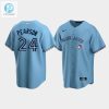 Mens Toronto Blue Jays 24 Nate Pearson Powder Blue Alternate Jersey stylepulseusa 1