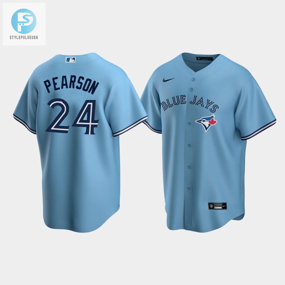 Mens Toronto Blue Jays 24 Nate Pearson Powder Blue Alternate Jersey 