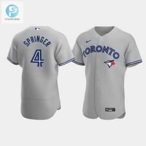 Mens Toronto Blue Jays 4 George Springer Gray Road Jersey stylepulseusa 1 1