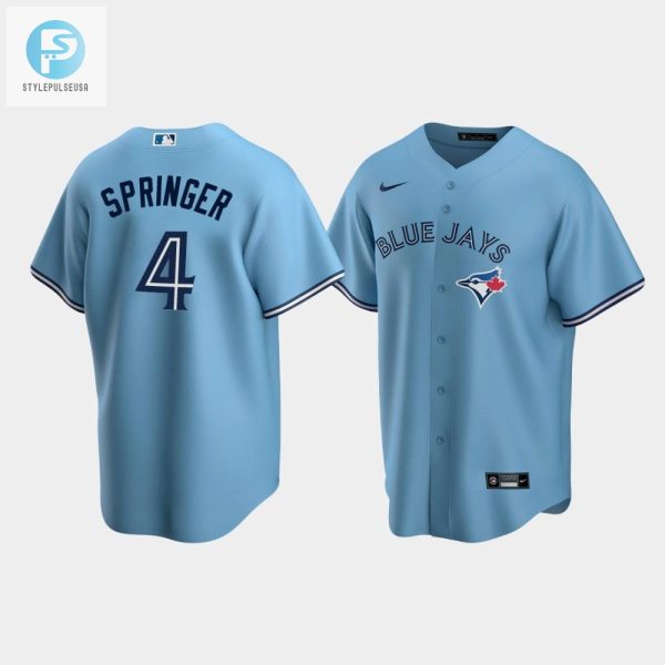 Mens Toronto Blue Jays 4 George Springer Powder Blue Alternate Jersey stylepulseusa 1