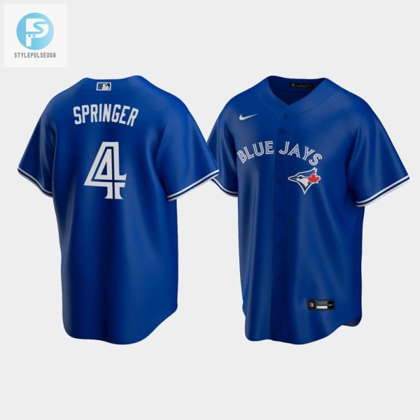 Mens Toronto Blue Jays 4 George Springer Royal Alternate Jersey stylepulseusa 1