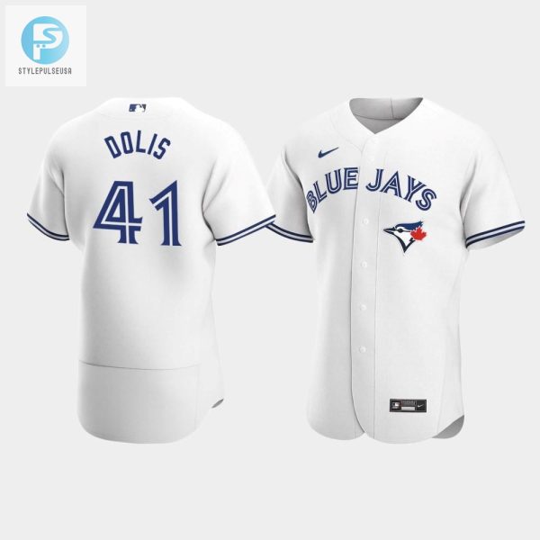 Mens Toronto Blue Jays 41 Rafael Dolis White Home Jersey stylepulseusa 1