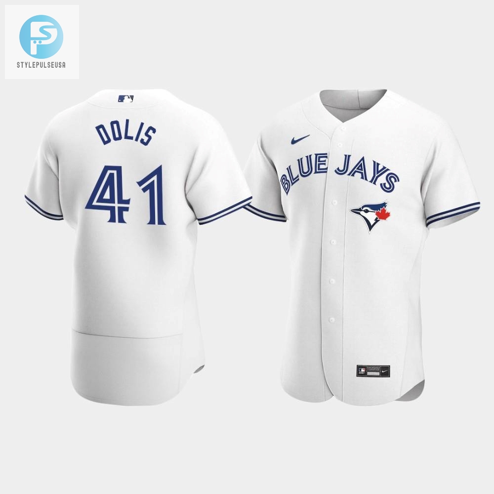 Mens Toronto Blue Jays 41 Rafael Dolis White Home Jersey 