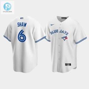 Mens Toronto Blue Jays 6 Travis Shaw White Home Jersey stylepulseusa 1 1