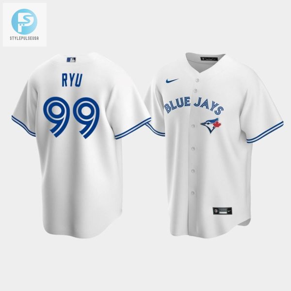 Mens Toronto Blue Jays 99 Hyunjin Ryu White Home Jersey stylepulseusa 1