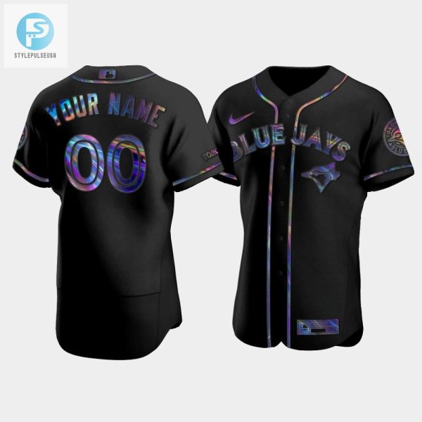 Mens Toronto Blue Jays Custom Black Golden Edition Holographic Jersey stylepulseusa 1