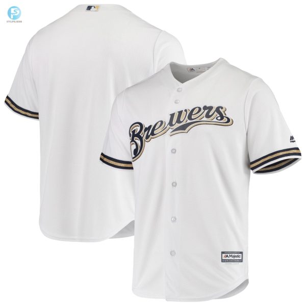 Mens White Milwaukee Brewers Home Official Cool Base Jersey stylepulseusa 1 1