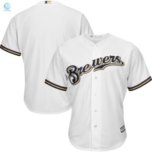 Mens White Milwaukee Brewers Official Cool Base Jersey stylepulseusa 1 1