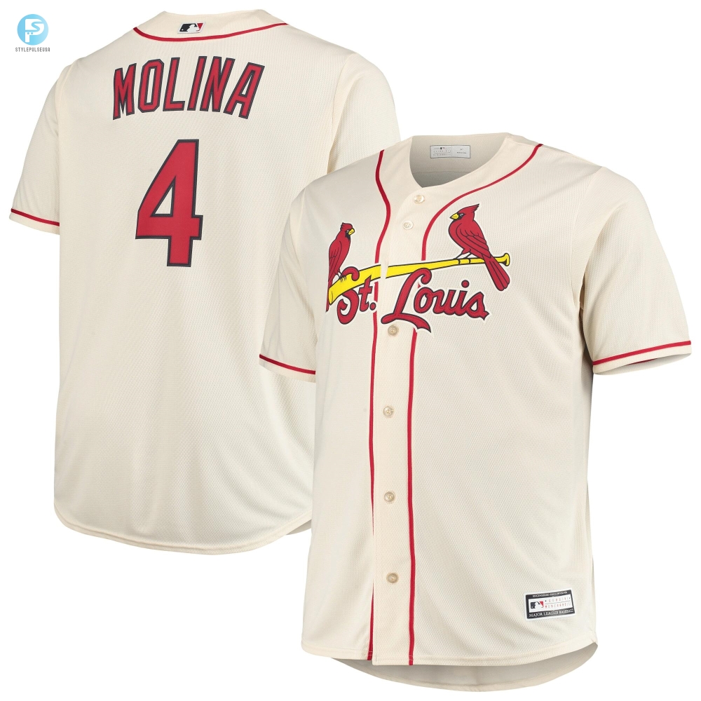 Mens Yadier Molina Cream St. Louis Cardinals Big  Tall Player Jersey 