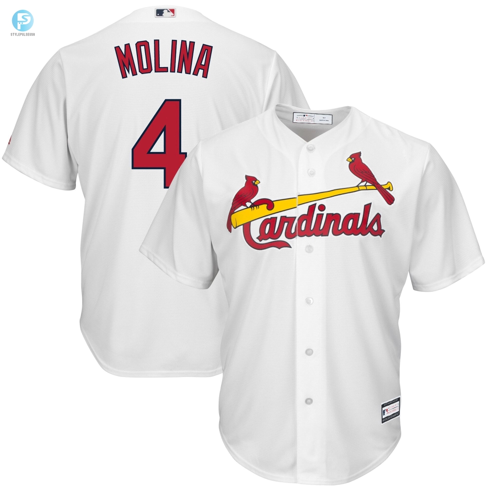 Mens Yadier Molina White St. Louis Cardinals Big  Tall Player Jersey 