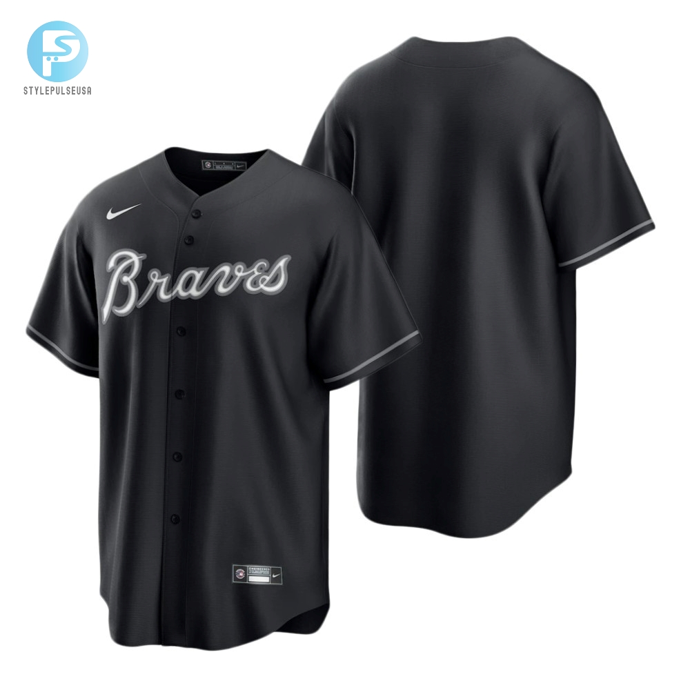 Mens Atlanta Braves Mlb Team 2020 Alternate Black Jersey Gift For Braves Fans Baseball Fans 