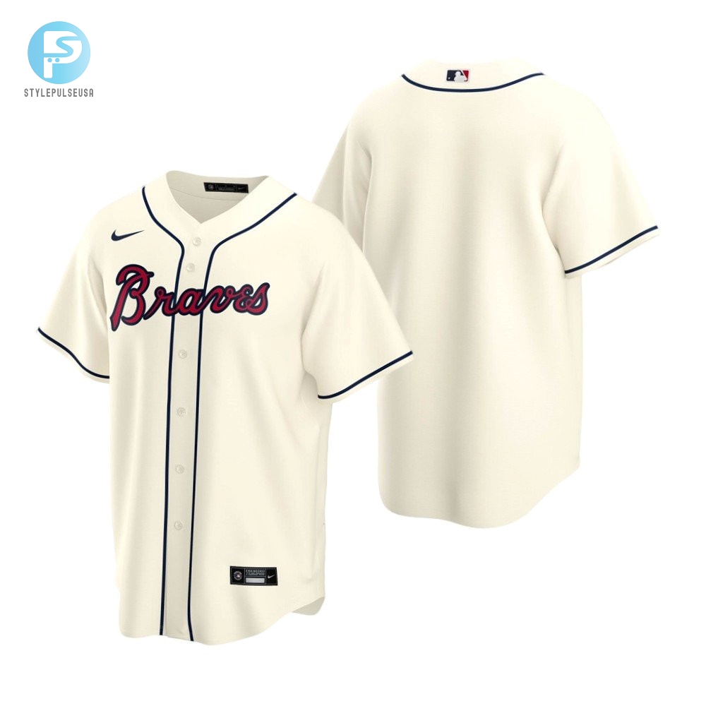 Mens Atlanta Braves Mlb Team 2020 Alternate Cream Jersey Gift For Braves Fans Baseball Fans 