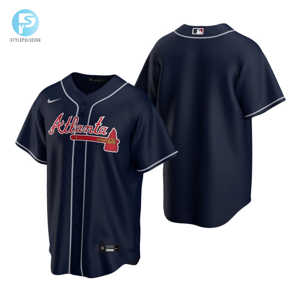 Mens Atlanta Braves Mlb Team 2020 Alternate Navy Jersey Gift For Braves Fans Baseball Fans 