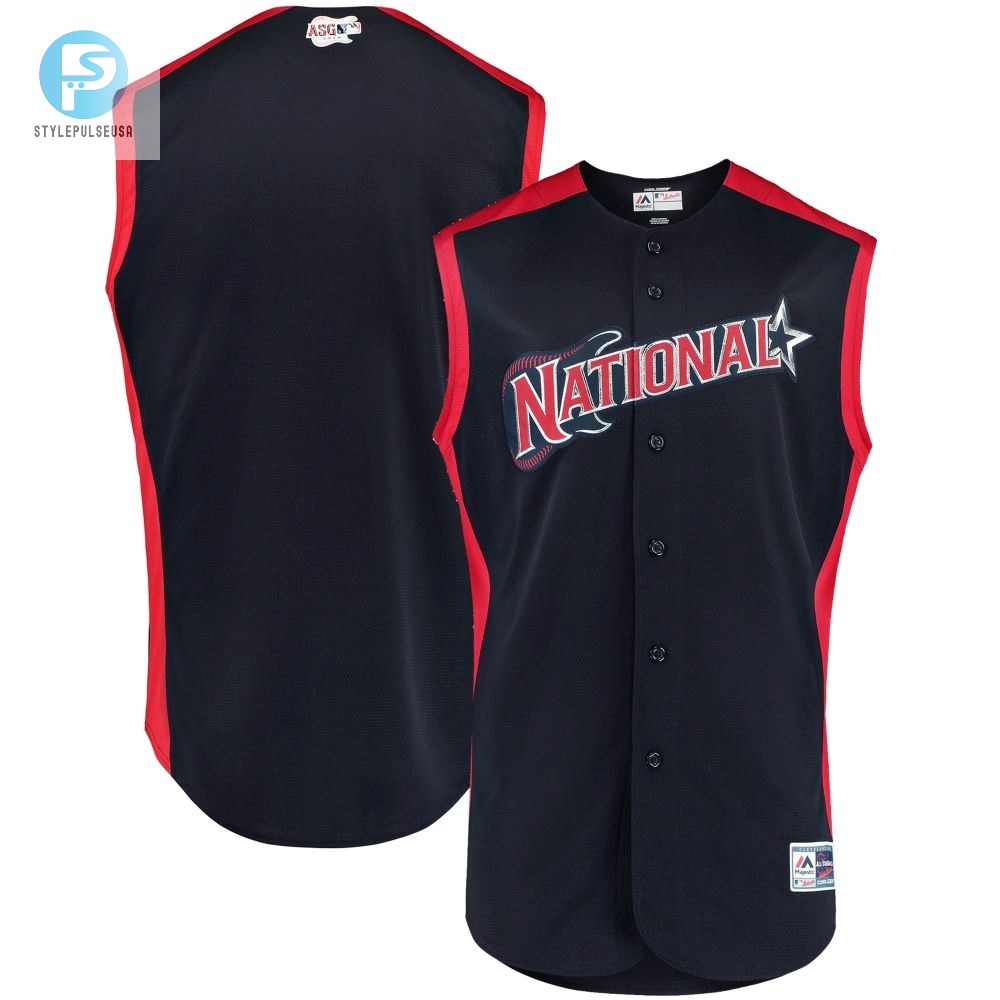 Mens National League Majestic Navy And Red 2019 Mlb All Star Game Workout Team Jersey Gift For Fans 