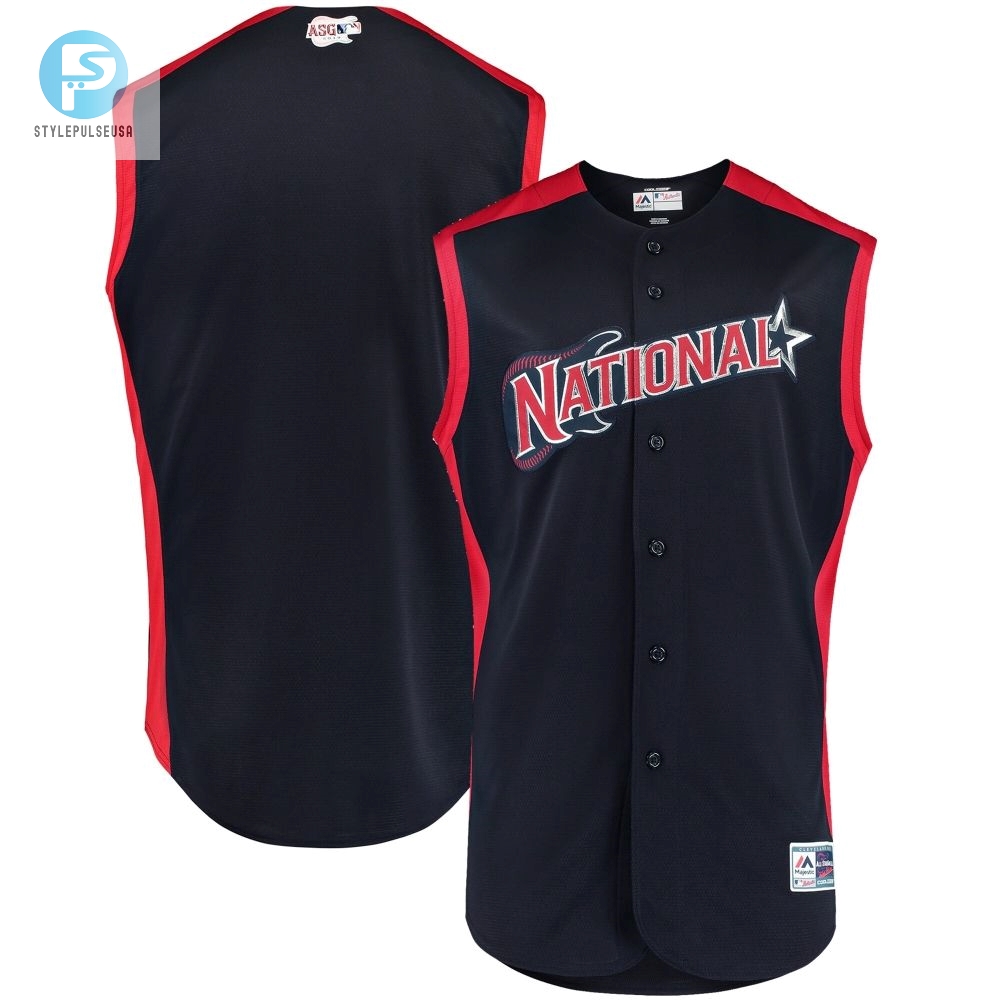 Mens National League Majestic Navy Red 2019 Mlb All Star Game Workout Team Jersey Gift For Fans 