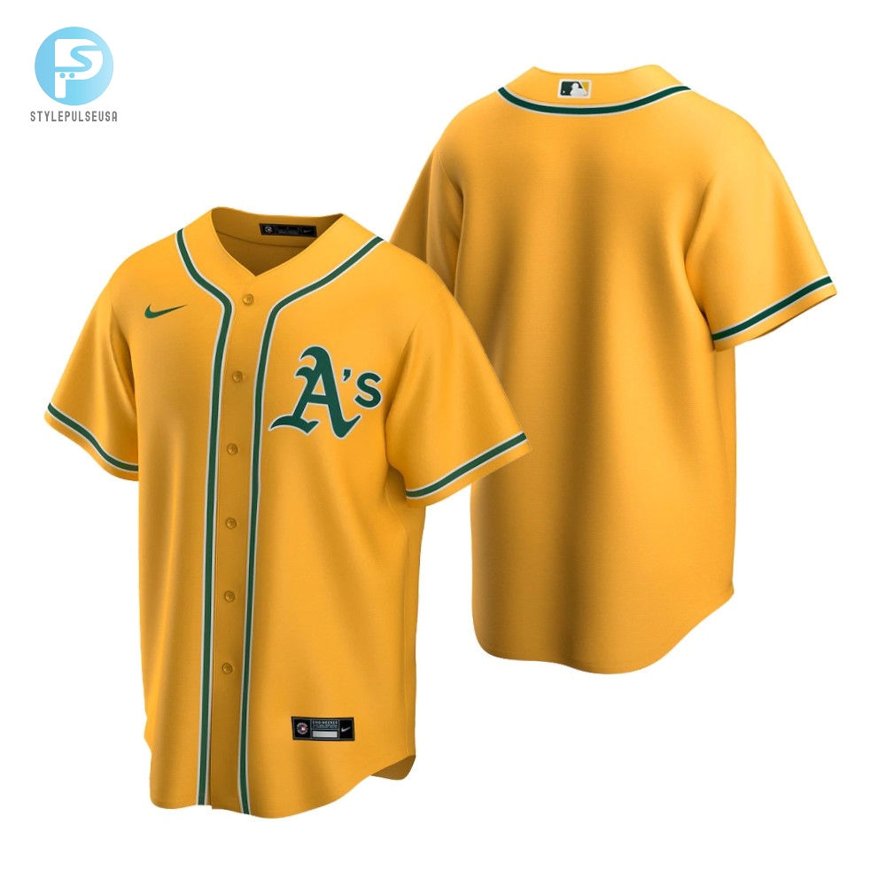 Mens Oakland Athletics Mlb 2020 Alternate Gold Jersey Gift For Athletics Fans 