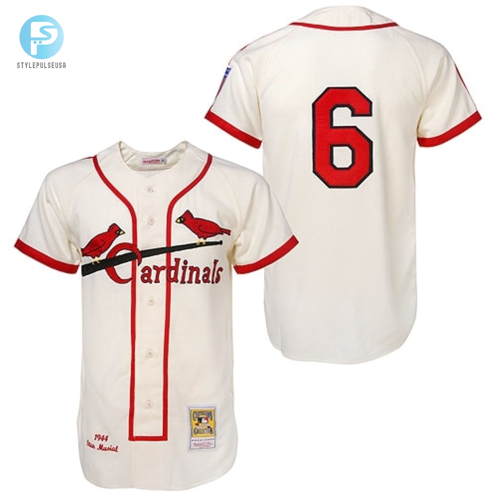 Mens St Louis Cardinals Stan Musial Mitchell Ness Cream Mlb Jersey Gift For St Louis Cardinals Fans 