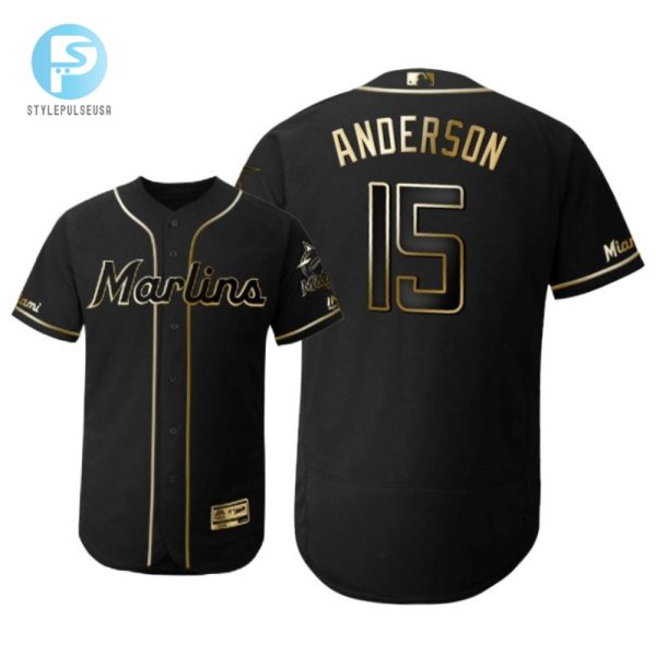 Miami Marlins 15 Brian Anderson Mlb 2019 Golden Brandedition Black Jersey Gift For Marlins Fans stylepulseusa 1