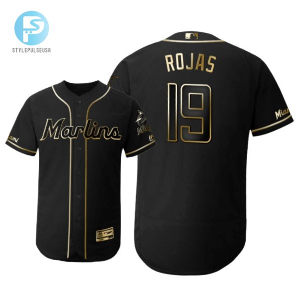 Miami Marlins 19 Miguel Rojas Mlb 2019 Golden Brandedition Black Jersey Gift For Marlins Fans stylepulseusa 1