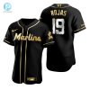 Miami Marlins 19 Miguel Rojas Mlb Golden Brandedition Black Jersey Gift For Marlins Fans stylepulseusa 1