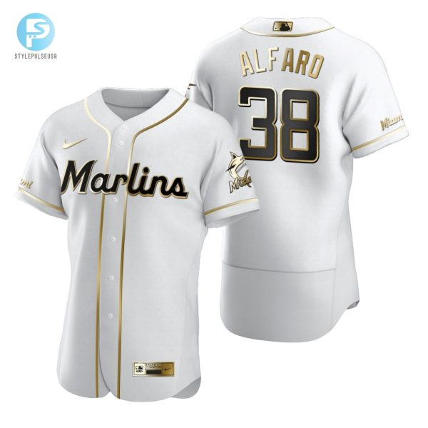 Miami Marlins 38 Jorge Alfaro Mlb Golden Brandedition White Jersey Gift For Marlins Fans stylepulseusa 1 1