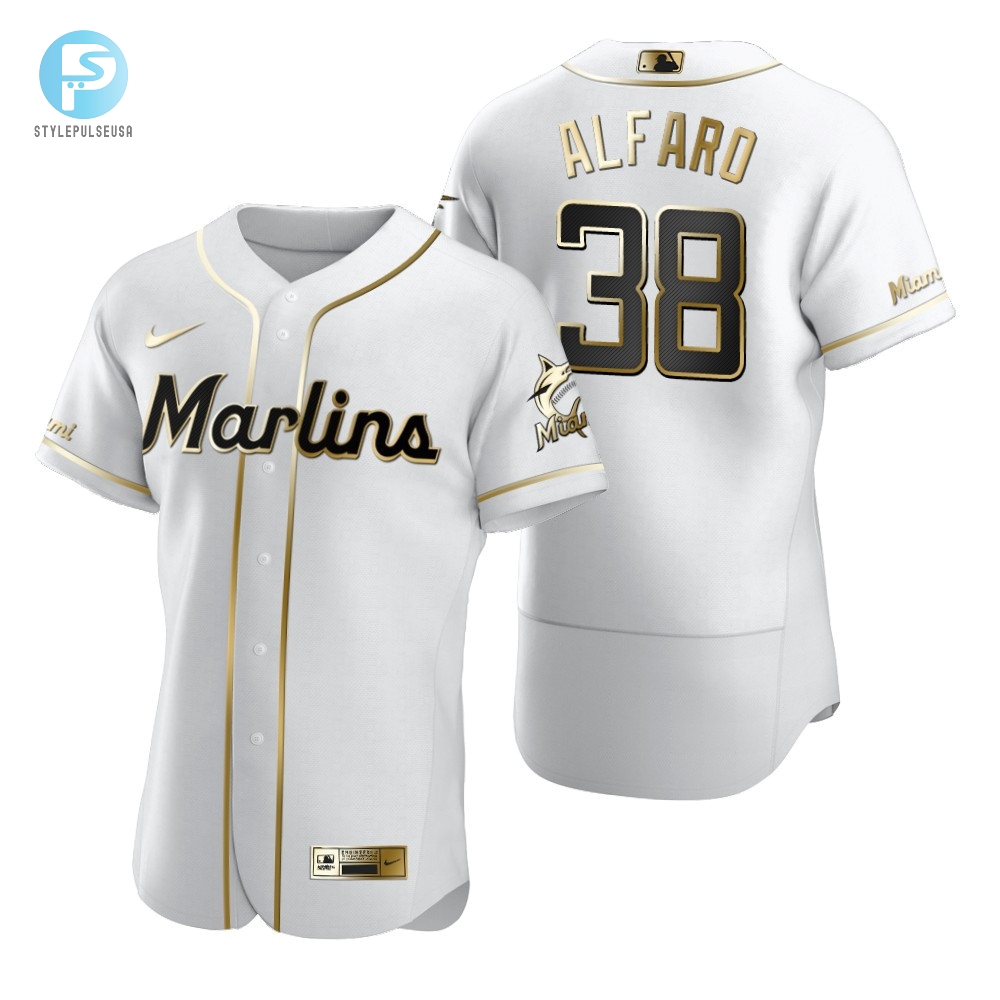 Miami Marlins 38 Jorge Alfaro Mlb Golden Brandedition White Jersey Gift For Marlins Fans 