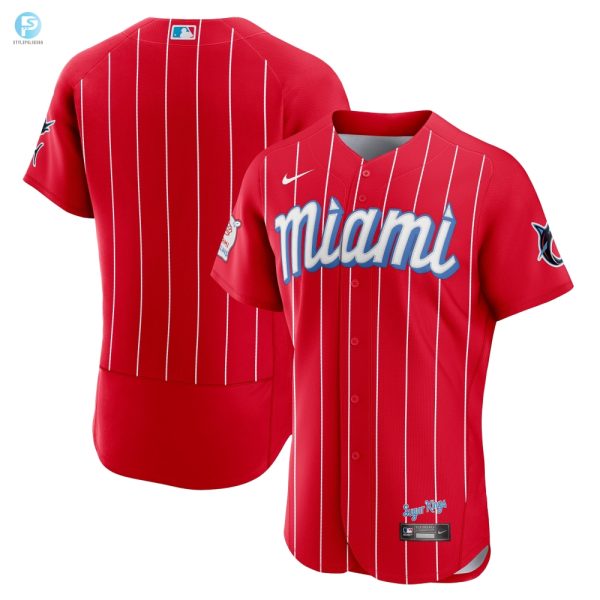 Miami Marlins 2021 City Connect Authentic Jersey Red Mlb stylepulseusa 1