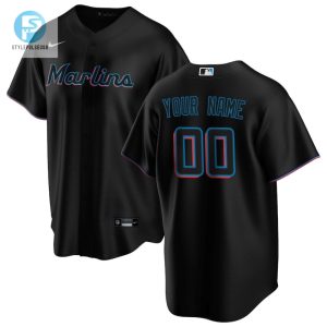 Miami Marlins Alternate Custom Men Jersey Black stylepulseusa 1 1