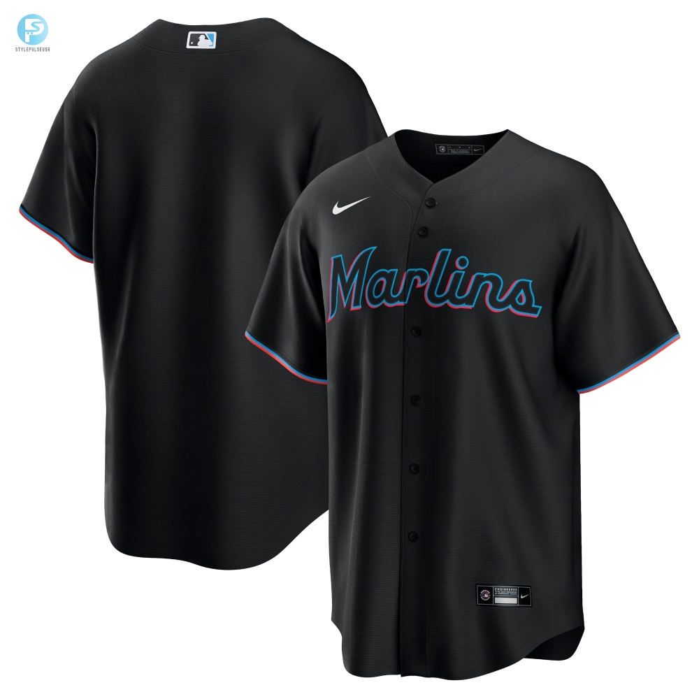 Miami Marlins Alternate Replica Team Jersey Black Mlb 